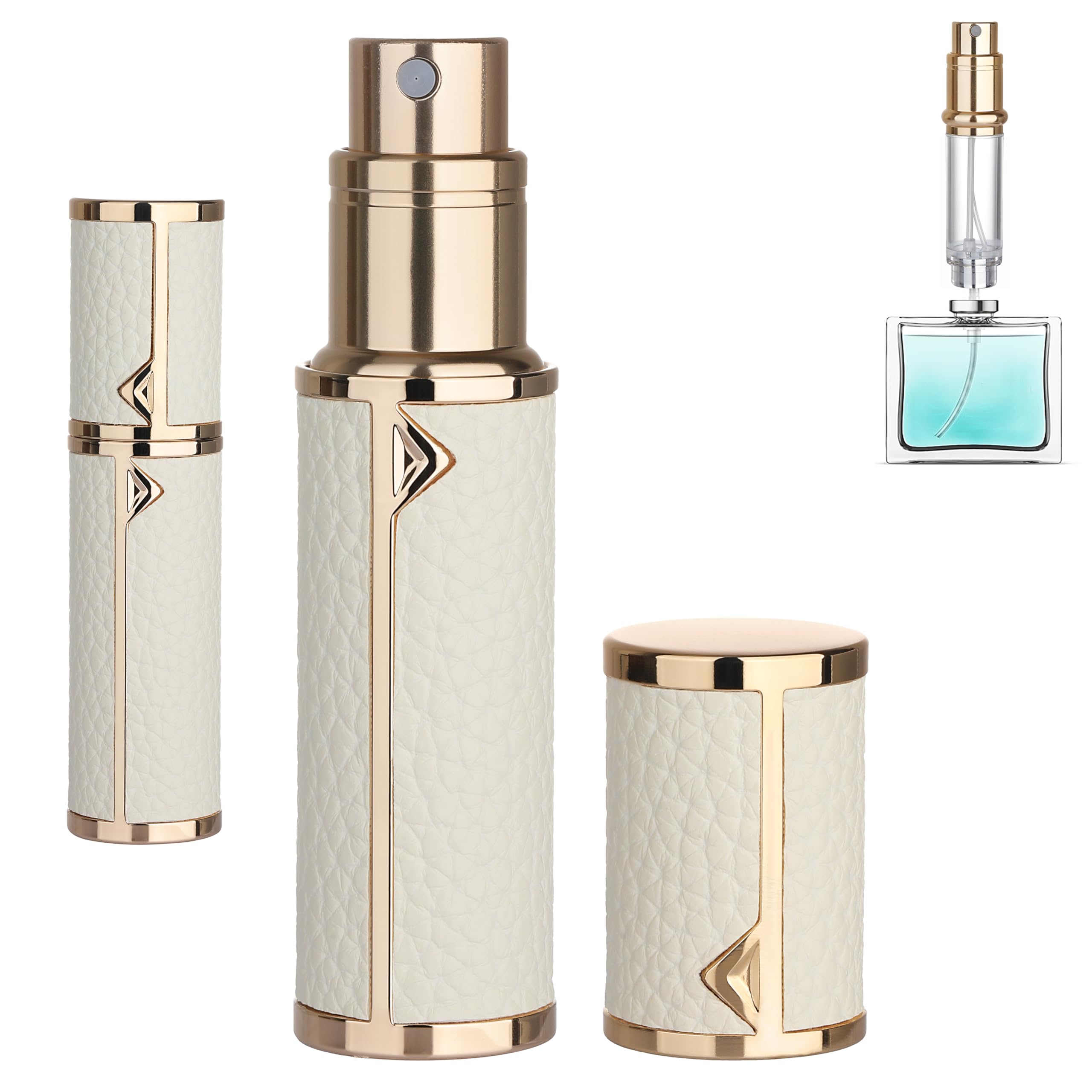 Qavhun 5ml Refillable Travel Perfume Atomizer — Ultra-Fine Spray, Leak-Proof, White