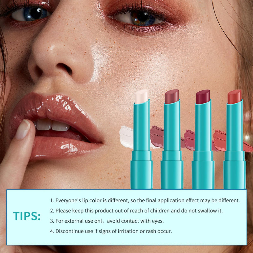 Qawnfy 4-Piece Lip Tint Hydrating Set — Long-Lasting, Non-Stick Lip Oil Balm