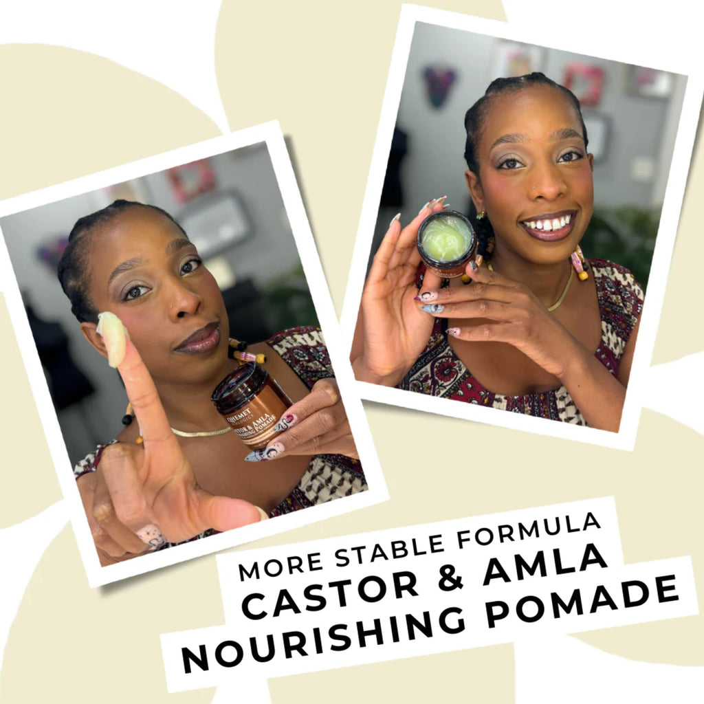 Qhemet Biologics Castor & Amla Nourishing Pomade – Vegan Scalp Conditioner for 4C Hair, Locs & Protective Styles (4 oz)