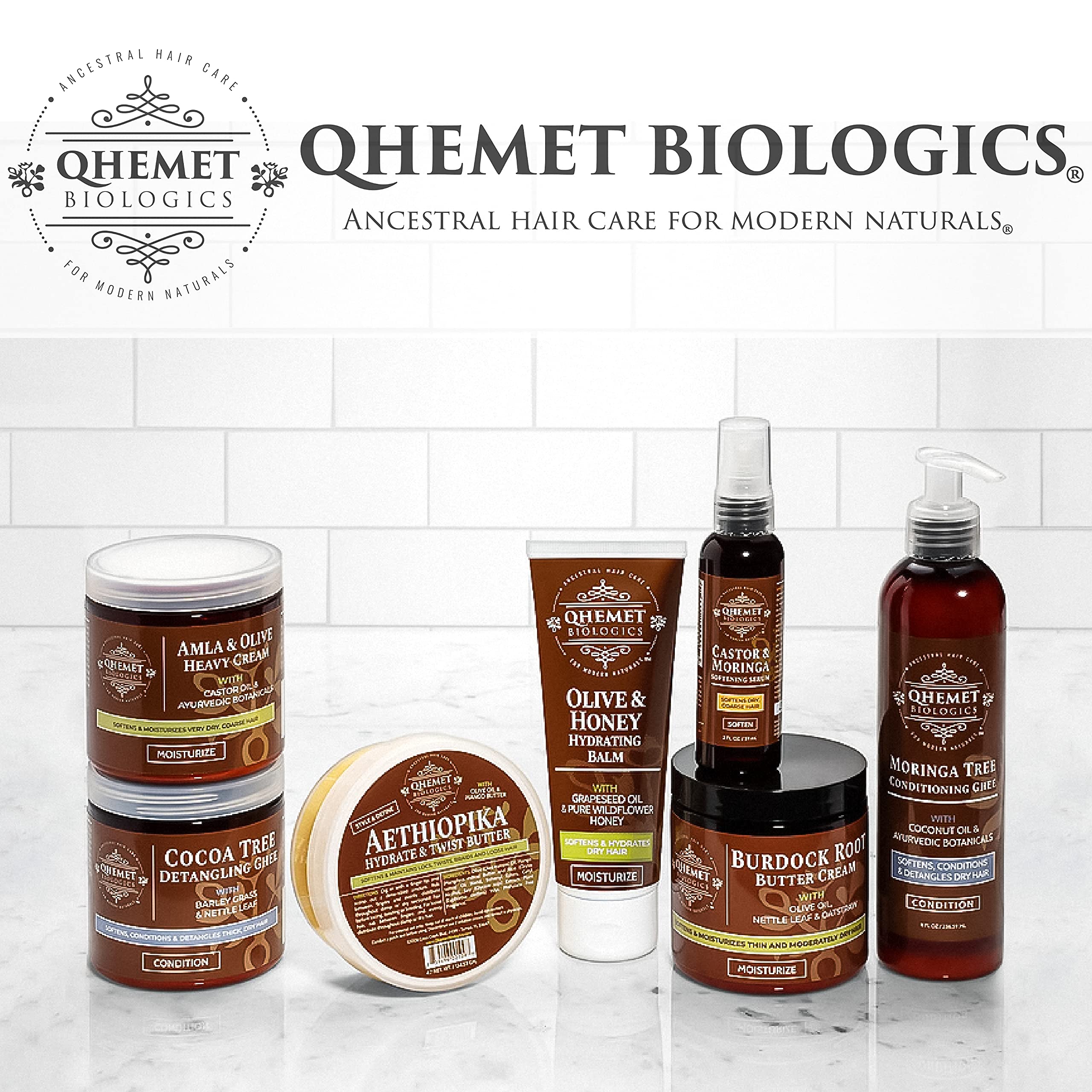 Qhemet Biologics MSM + Rosemary Scalp Nutrients Balm | Scalp Food for Healthy Hair | Vegan (4 oz)