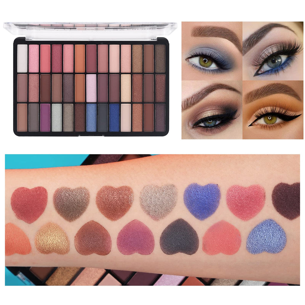 QiBest Makeup Set For Women Full Kit – 39-Color Nude Smokey Eyeshadow Palette, Foundation, Mascara & Lipstick Gift Set