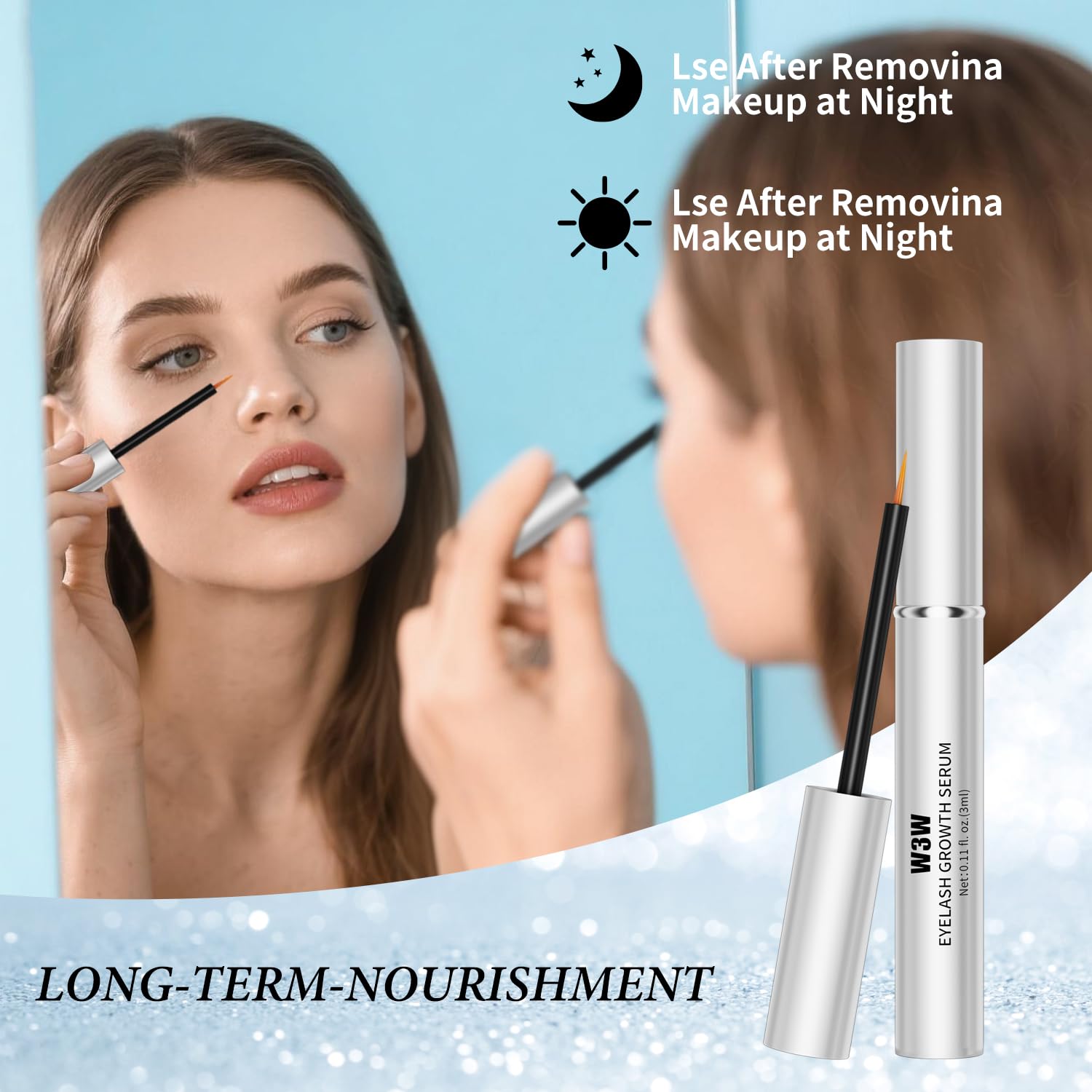 QIC W3W Eyelash Growth Serum – Caffeine & Peptides (3ml)
