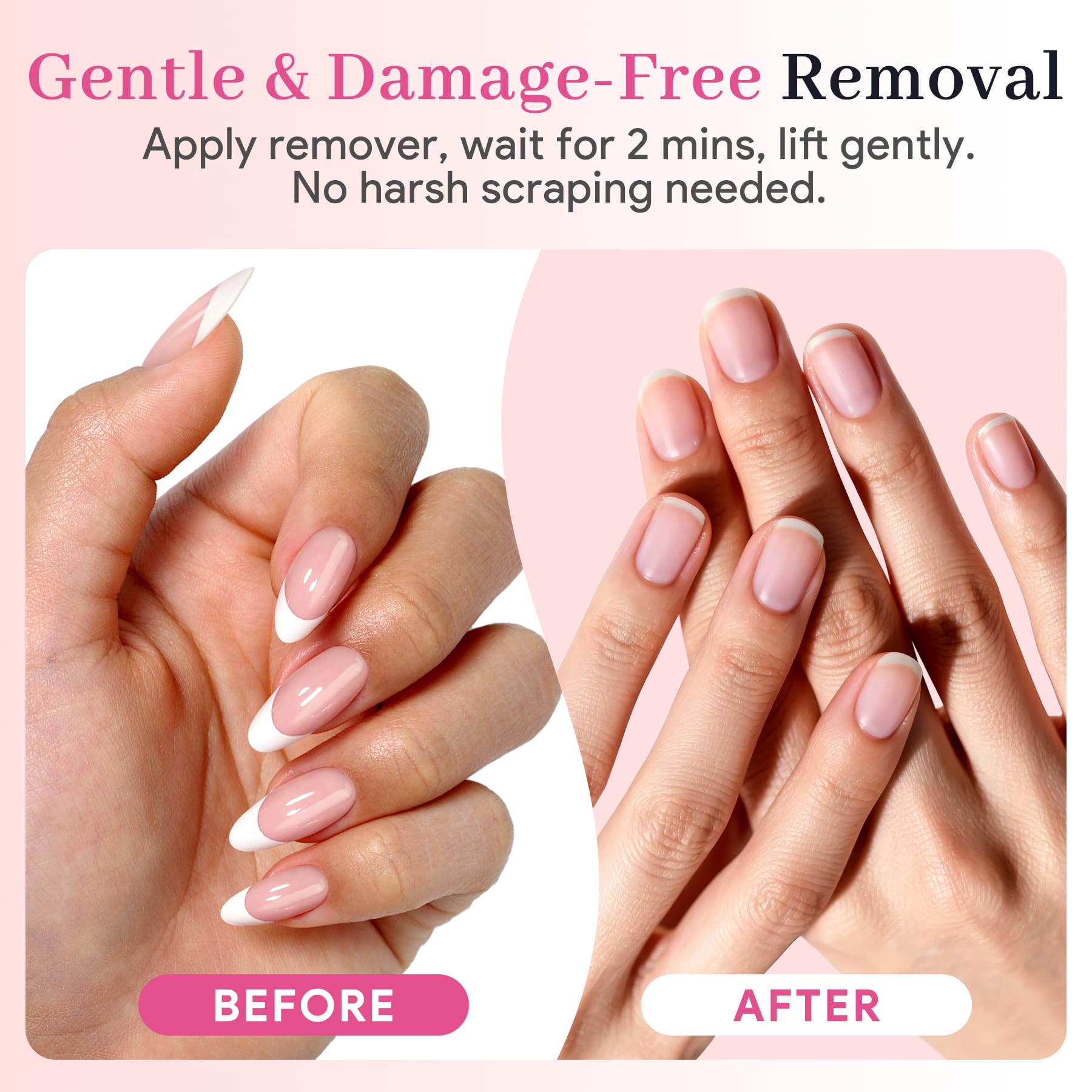 QIEK No-Lamp Nail Glue & Remover Set – Quick-Dry 10ml, Up to 28 Days Hold, 10g Remover