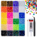 qiipii 24 Color Jelly Resin Rhinestones – 7200pcs, 4mm Flatback AB Gems for DIY Crafts