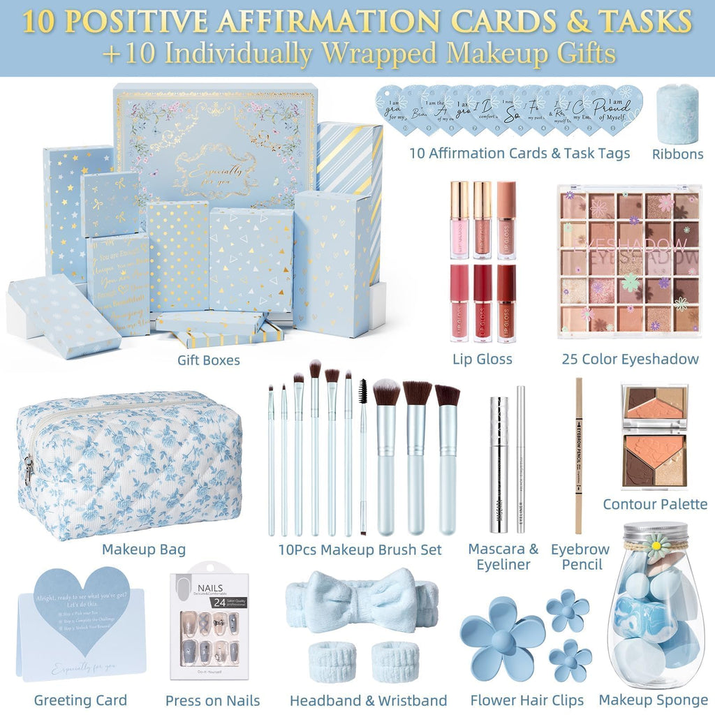 Qinline Teen Girl Gifts — 10 Positive Affirmation Cards & Empowering Challenges Gift Set