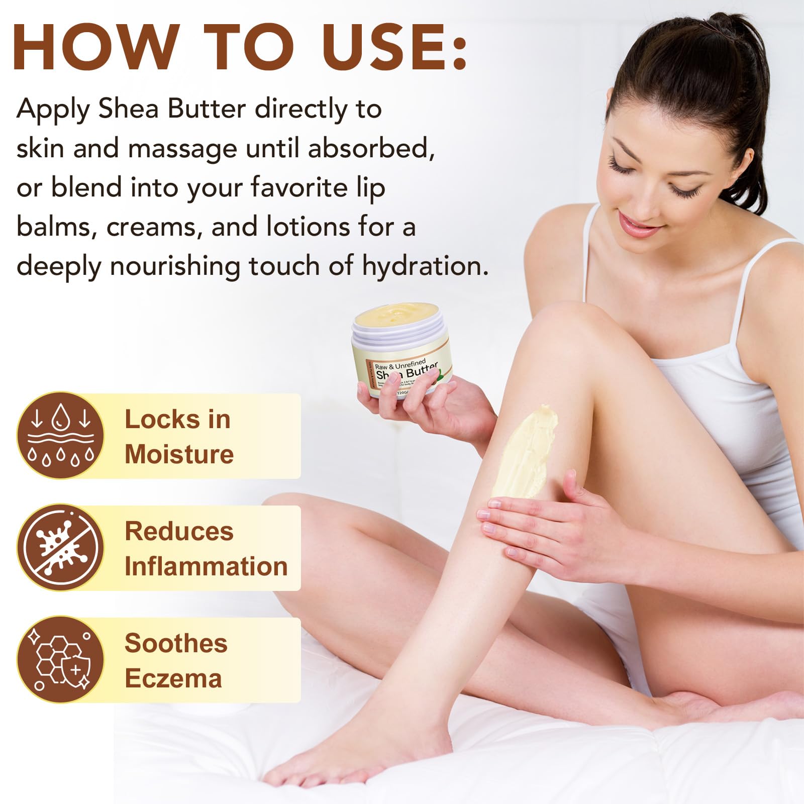 QJCWXIAOX 2-Pack Raw & Unrefined Shea Butter – Pure Moisturizer with Vitamins A, E & F