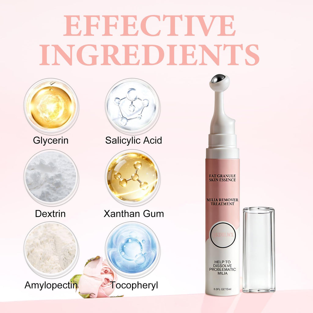 QKDBLWX Milia Remover Serum for Eye & Face — Lightweight, Non-Greasy, Suitable for All Skin Types