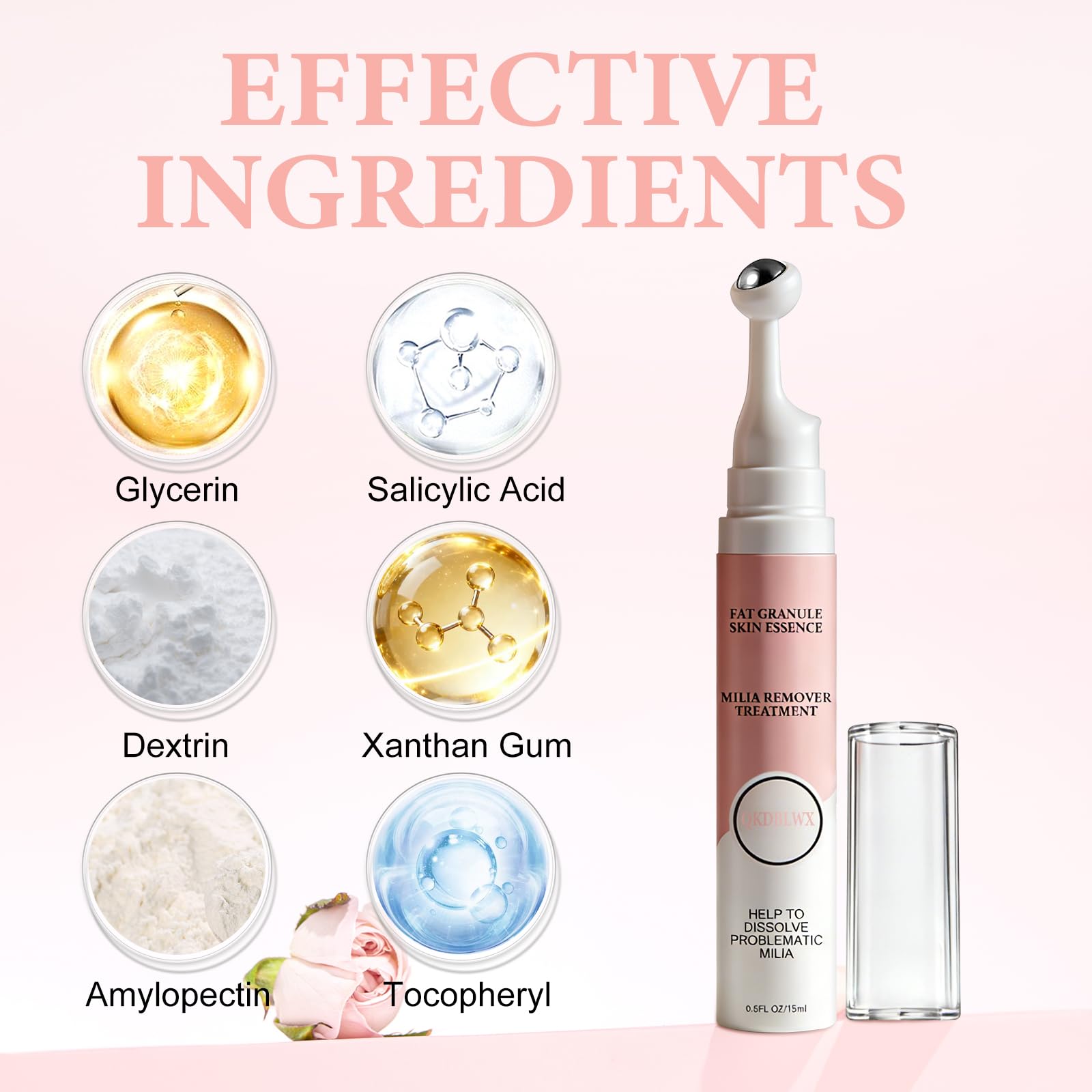 QKDBLWX Milia Remover Serum for Eye & Face — Lightweight, Non-Greasy, Suitable for All Skin Types