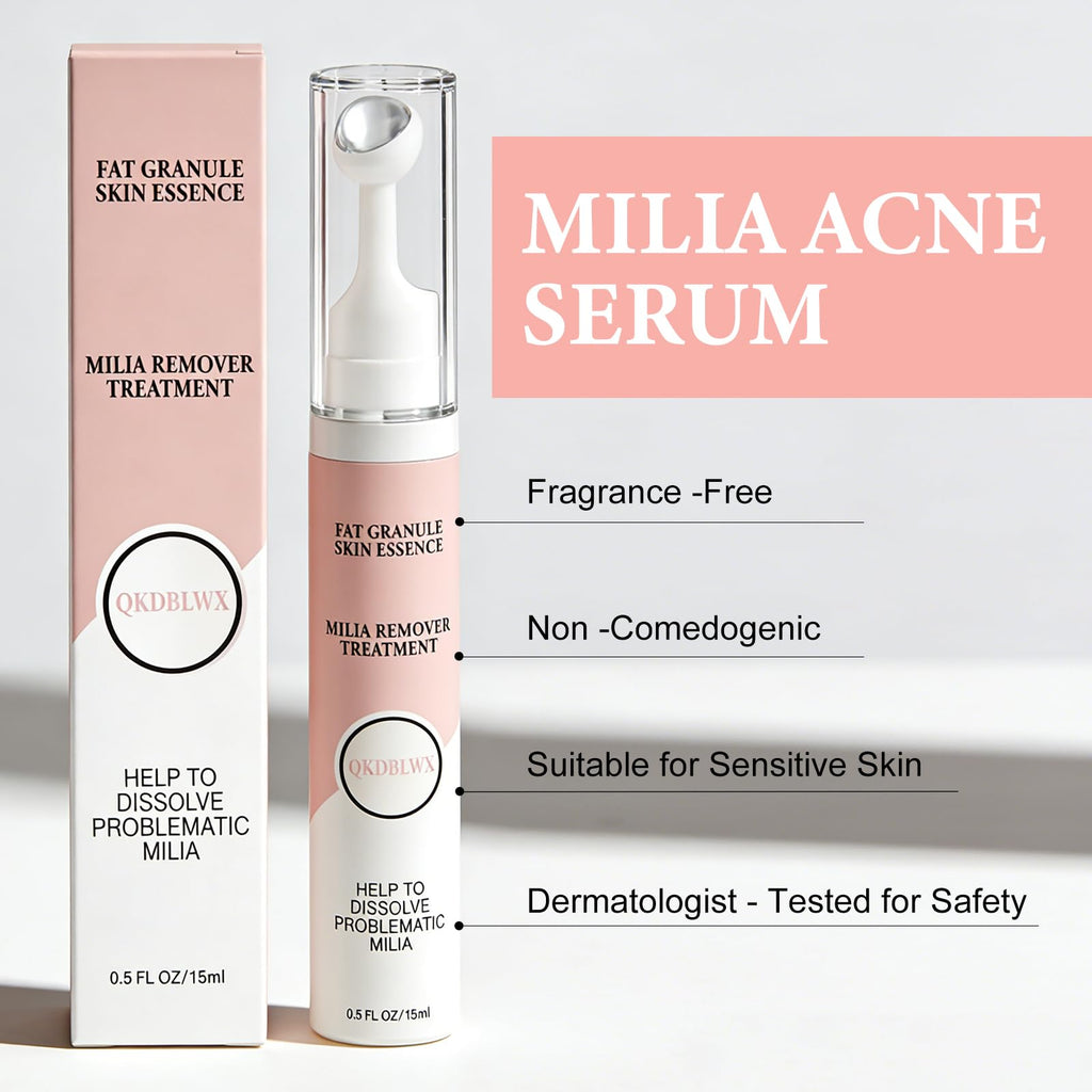 QKDBLWX Milia Remover Serum for Eye & Face — Lightweight, Non-Greasy, Suitable for All Skin Types