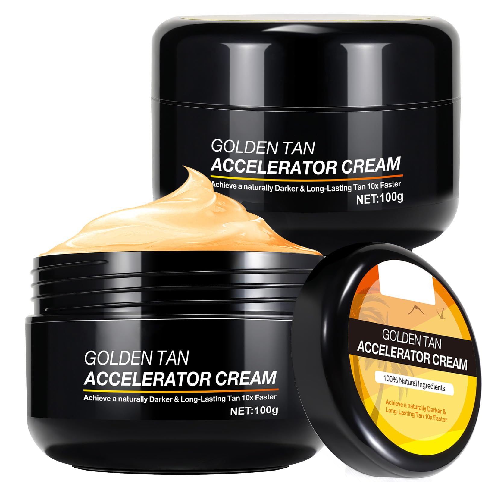 QRZBPZWE Tan Accelerator Cream – Natural Tanning Lotion for Face & Body | Indoor & Outdoor Use (2-Pack)