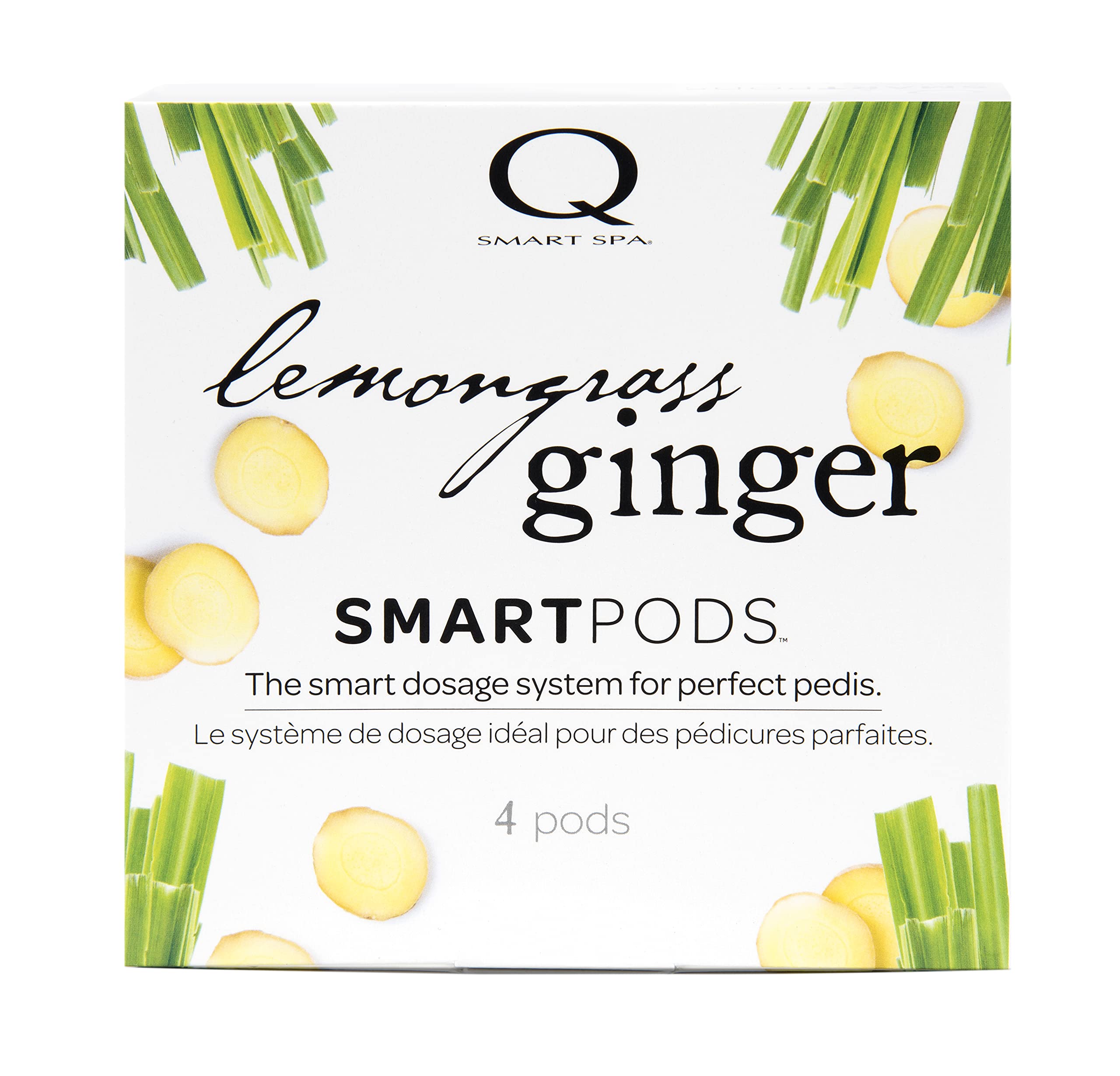 QTICA Perfect Pedicure Set — 4-Step System with Fresh Soak, Sugar Scrub, Moisture Mask & Luxury Lotion (Lemongrass Ginger)