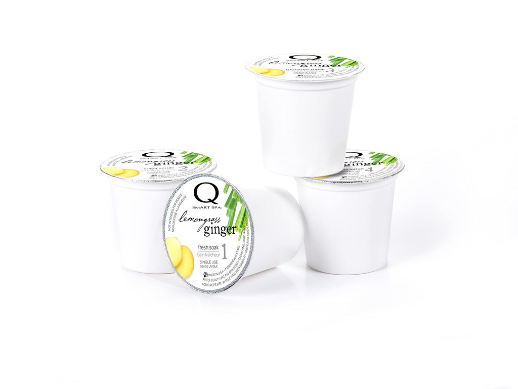 QTICA Perfect Pedicure Set — 4-Step System with Fresh Soak, Sugar Scrub, Moisture Mask & Luxury Lotion (Lemongrass Ginger)