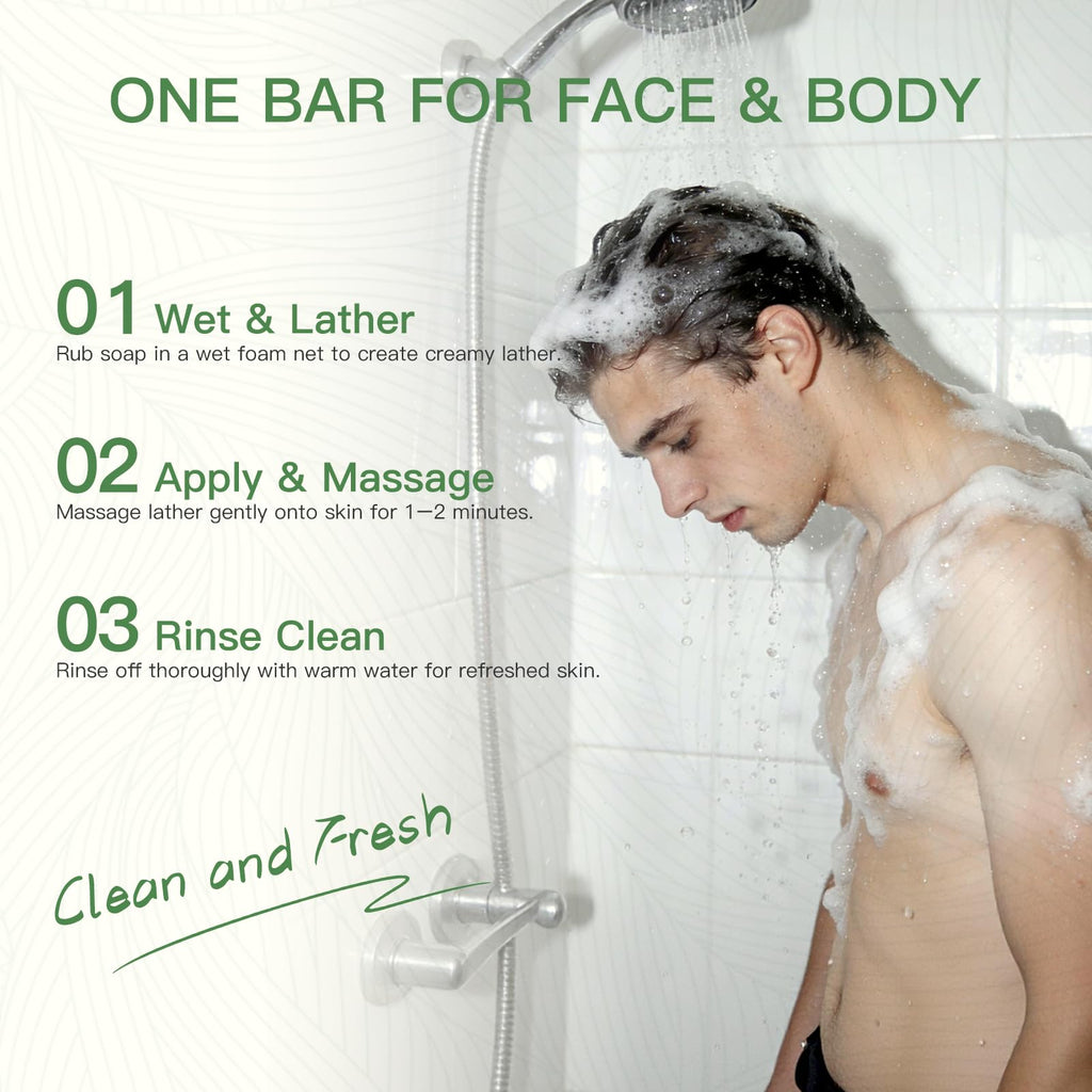 QualiLife Tea Tree Soap Bar for Face & Body – Antifungal, Antibacterial Tea Tree Oil | Pack of 3