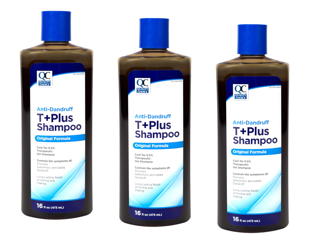 Quality Choice Shampoo Therapeutic T-Gel Original Strength 16 oz – Pack of 3