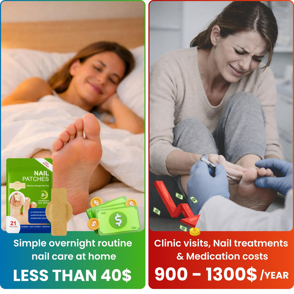 QUDSIYA Premium Fungal Nail Patches – Overnight Toe Nail Care (21 Count)