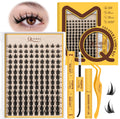 QUEWEL Fairy-Lash Clusters Kit | 140pcs Manga Clusters 10-18mm | DIY Lash Extensions with Bond & Seal, Tweezers & Remover