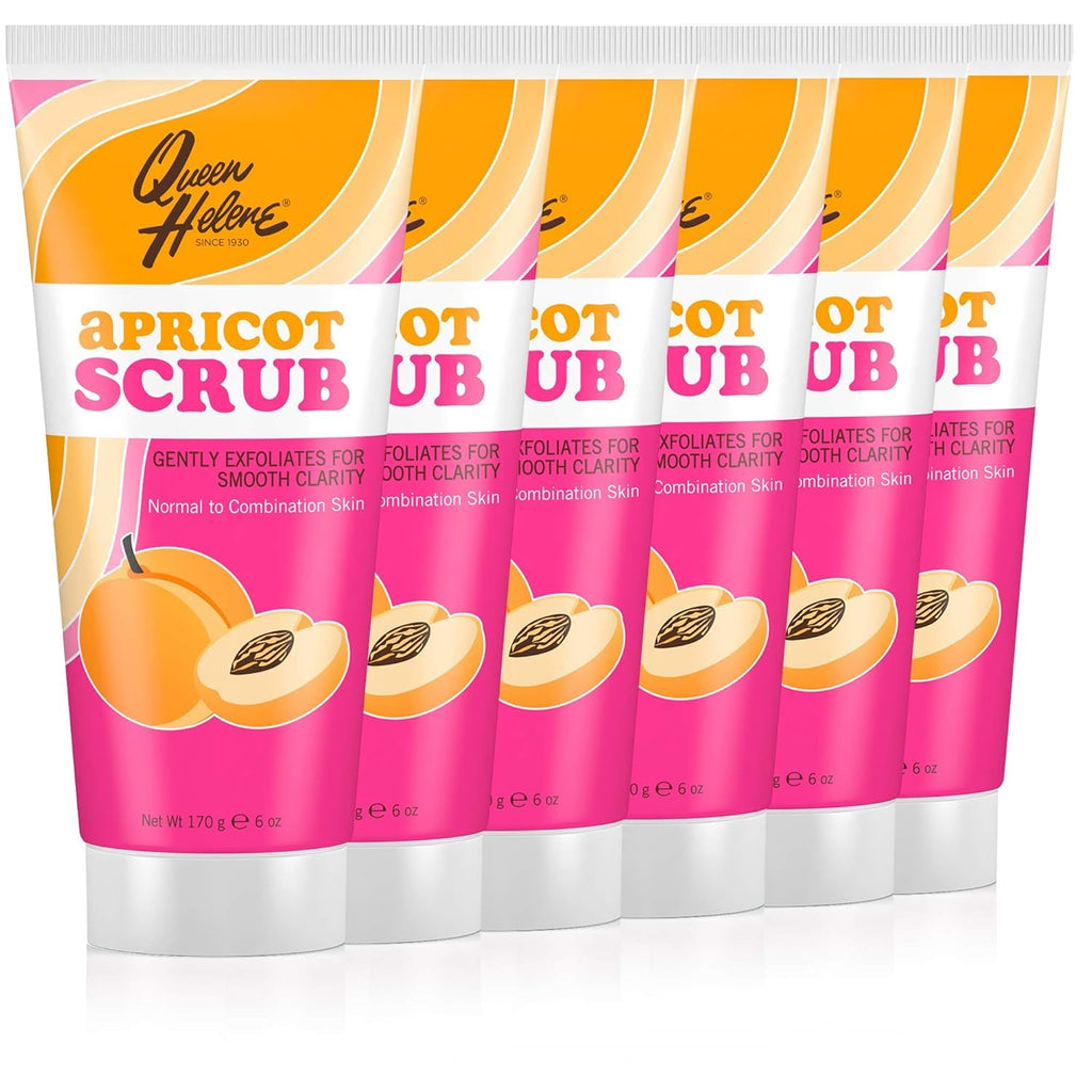 Queen Helene Apricot Facial Scrub – Gentle Exfoliating Cleanser (6 oz) Pack of 6