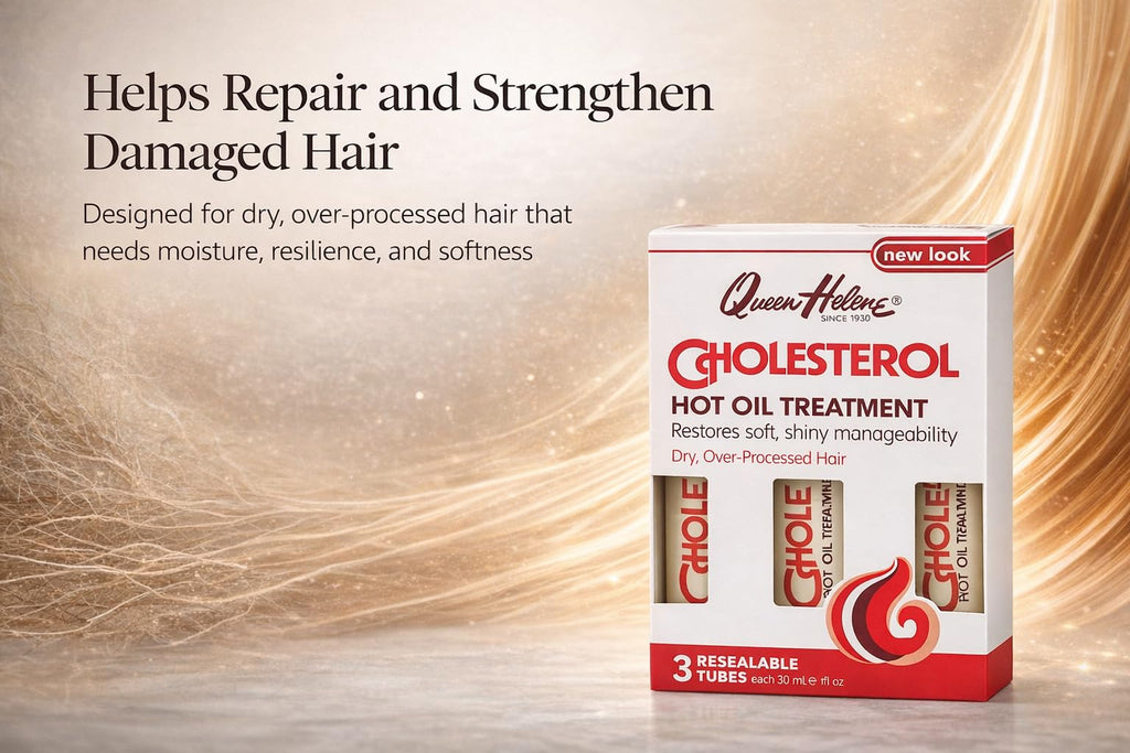 Queen Helene Cholesterol Hot Oil Treatment – Deep Conditioning for Dry Hair | Pack of 3 x 1oz Tubes