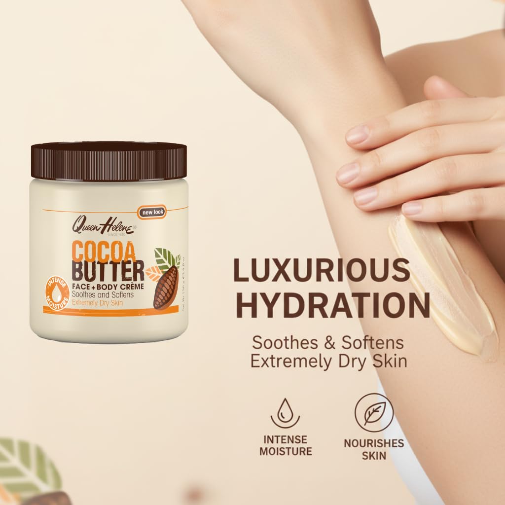 Queen Helene Cocoa Butter Hand & Body Lotion – Deep Moisture for Dry Skin | 16 oz Pack of 2