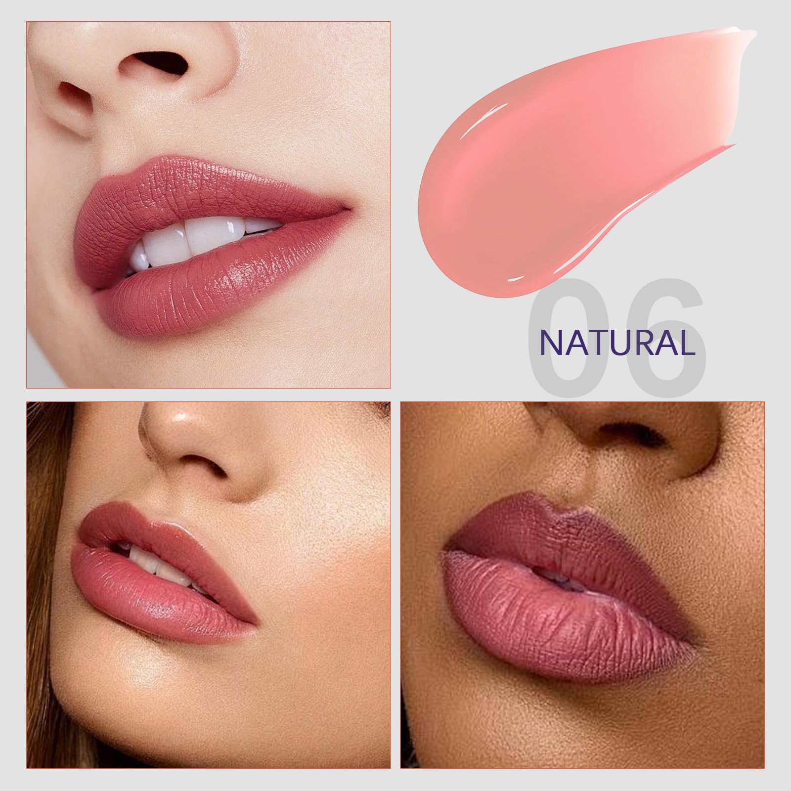 QueenDiary Lip Stain Peel-Off Lip Gloss – All-Day Waterproof Matte Tint in Natural (06) by QueenDairy