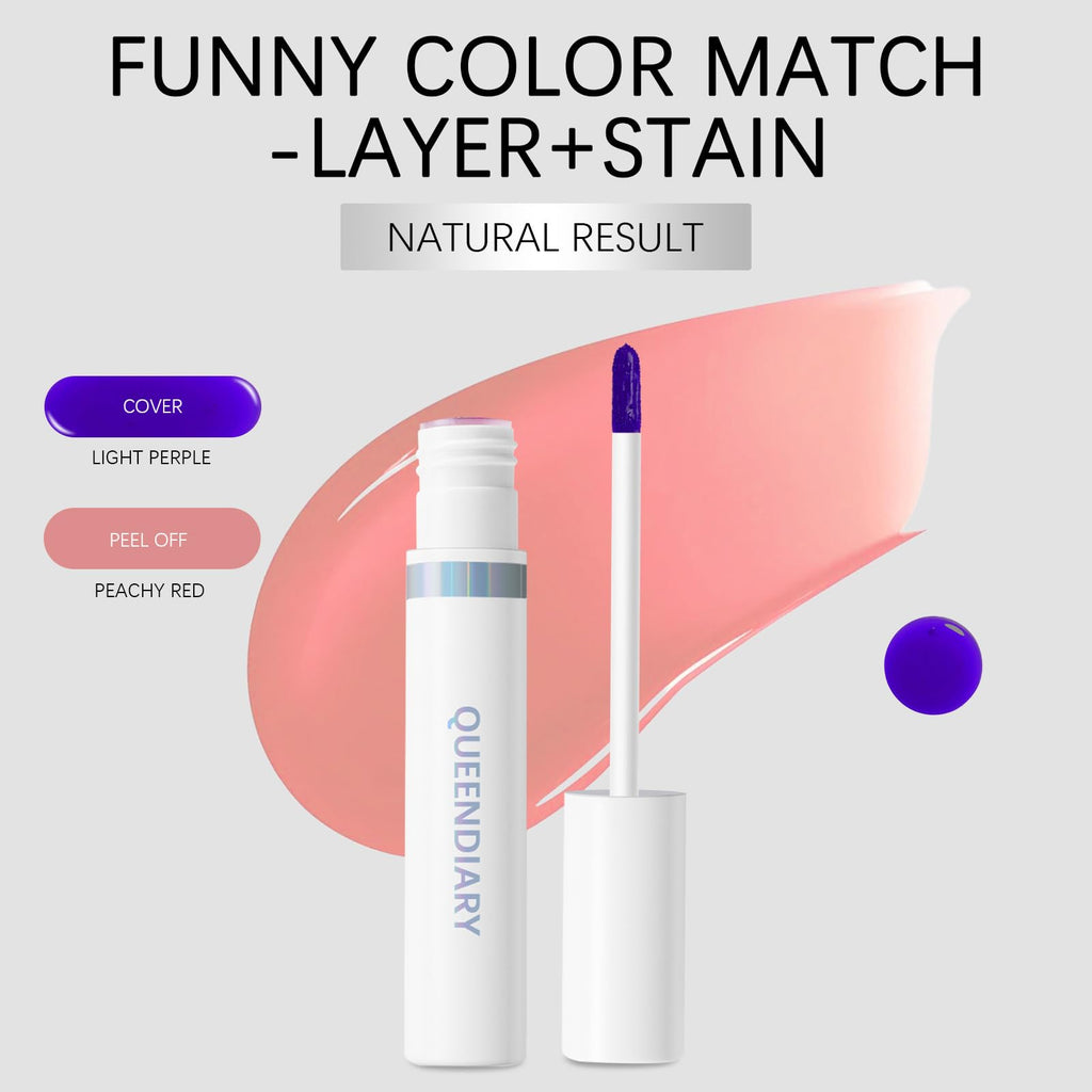 QueenDiary Lip Stain Peel-Off Lip Gloss – All-Day Waterproof Matte Tint in Natural (06) by QueenDairy