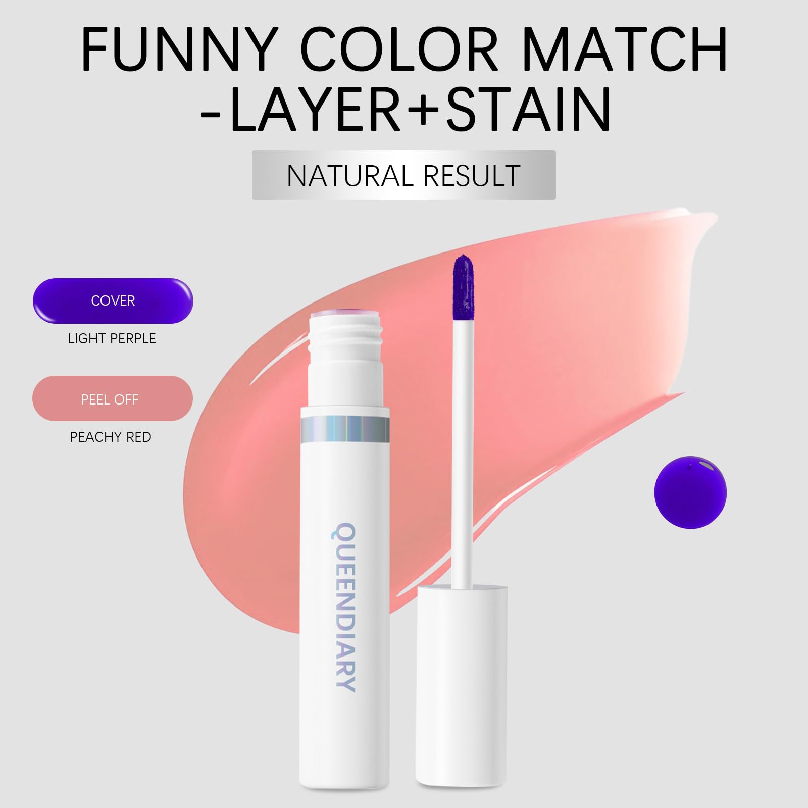 QueenDiary Lip Stain Peel-Off Lip Gloss – All-Day Waterproof Matte Tint in Natural (06) by QueenDairy