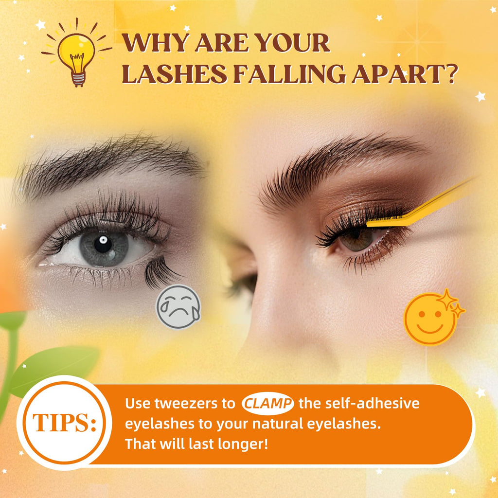 QUEWEL Self Adhesive Lash Clusters Kit — No Glue Needed, 10–16mm, DIY Lashes