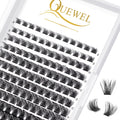 QUEWEL Cluster Lashes 144 Pcs Mega-D-MIX DIY Eyelash Extensions, C/D Curl, 8-16mm