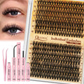 QUEWEL Lash Clusters Kit - DIY Lash Extensions 30D+40D (12-18mm) with Bond & Seal