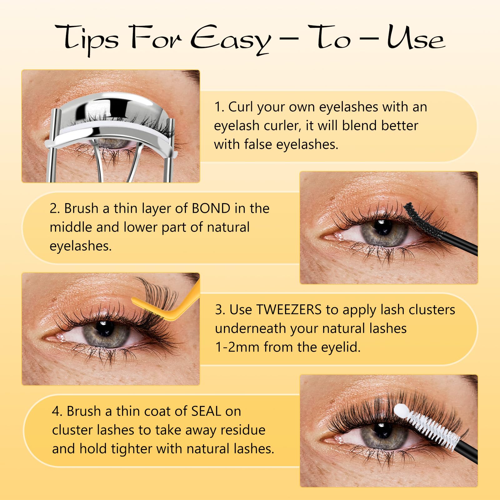 QUEWEL Lash Clusters Kit – 320 Pcs 30D/40D Wispy Lash Extensions for DIY Styling