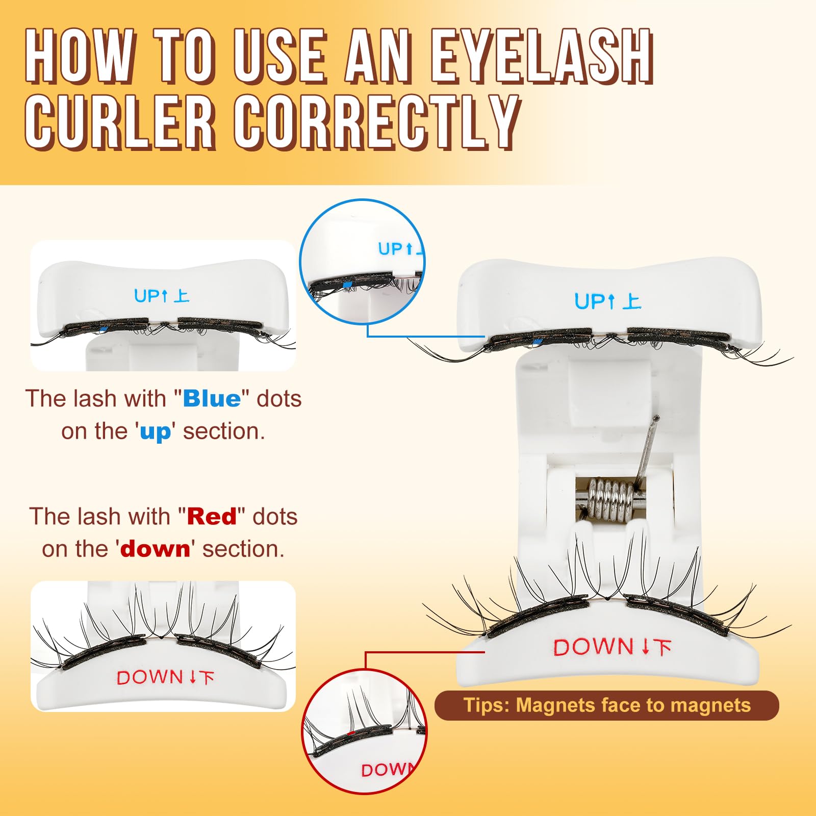 QUEWEL Magnetic Eyelashes with Applicator – No Glue Needed, Reusable, Beginner-Friendly (Soft-Magnetic-B)