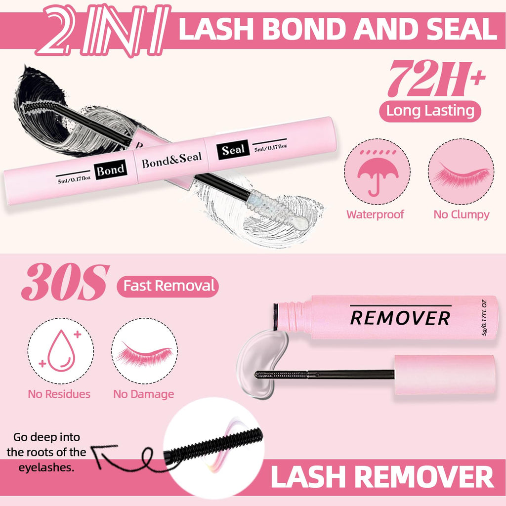 QUKLOGEN DIY Lash Extension Kit – 340 Pcs, 9-18mm, 30+40D Curl, Bond & Seal, Glue Remover, Cleaning Set