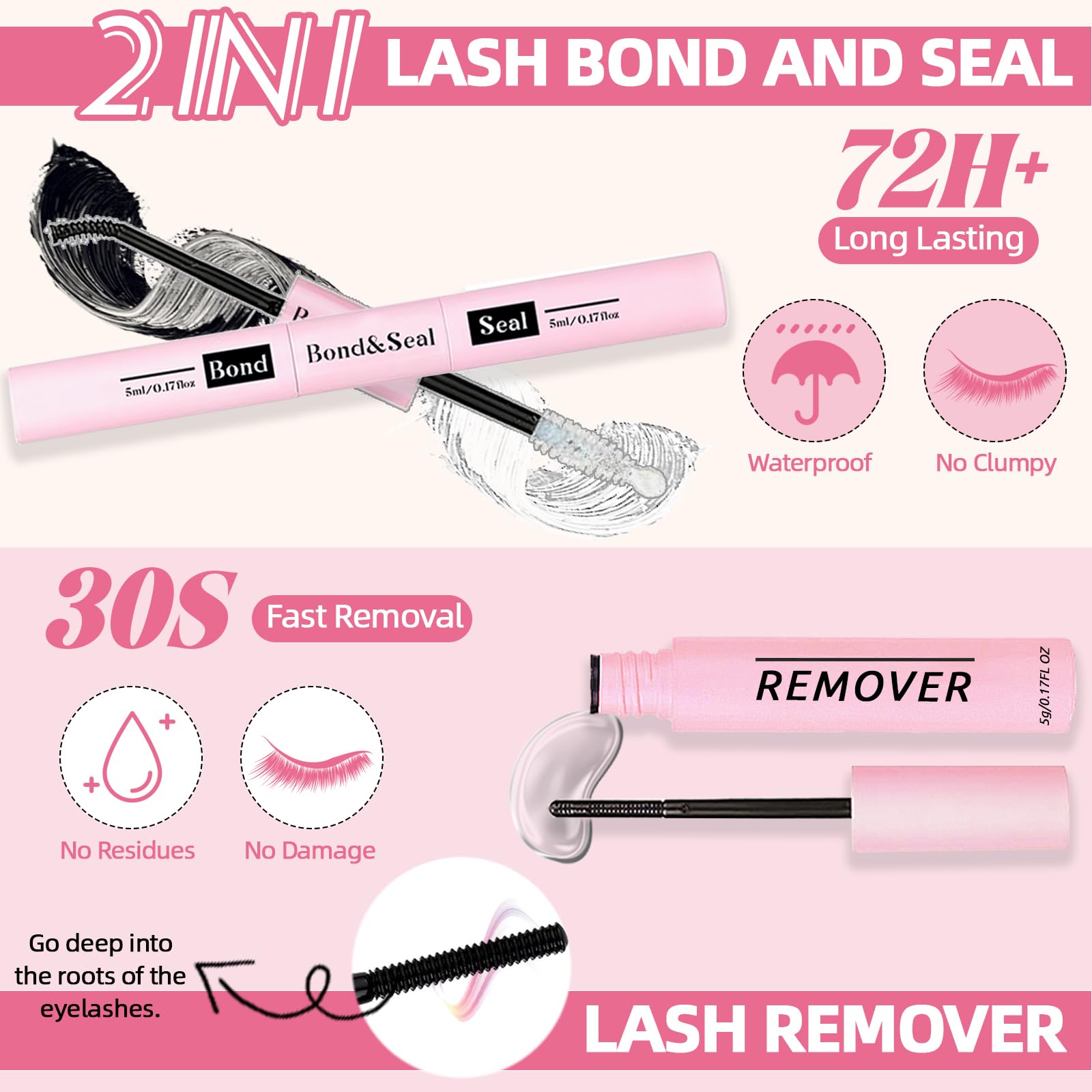 QUKLOGEN DIY Lash Extension Kit – 340 Pcs, 9-18mm, 30+40D Curl, Bond & Seal, Glue Remover, Cleaning Set