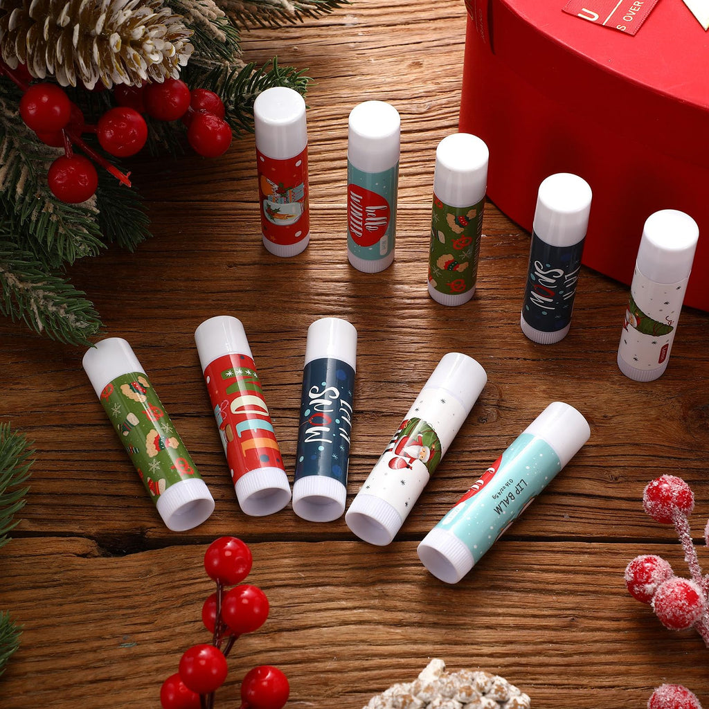 Qunclay 75-Piece Christmas Lip Balms Bulk — Honey, Mint, Lemon, Coconut & Vanilla