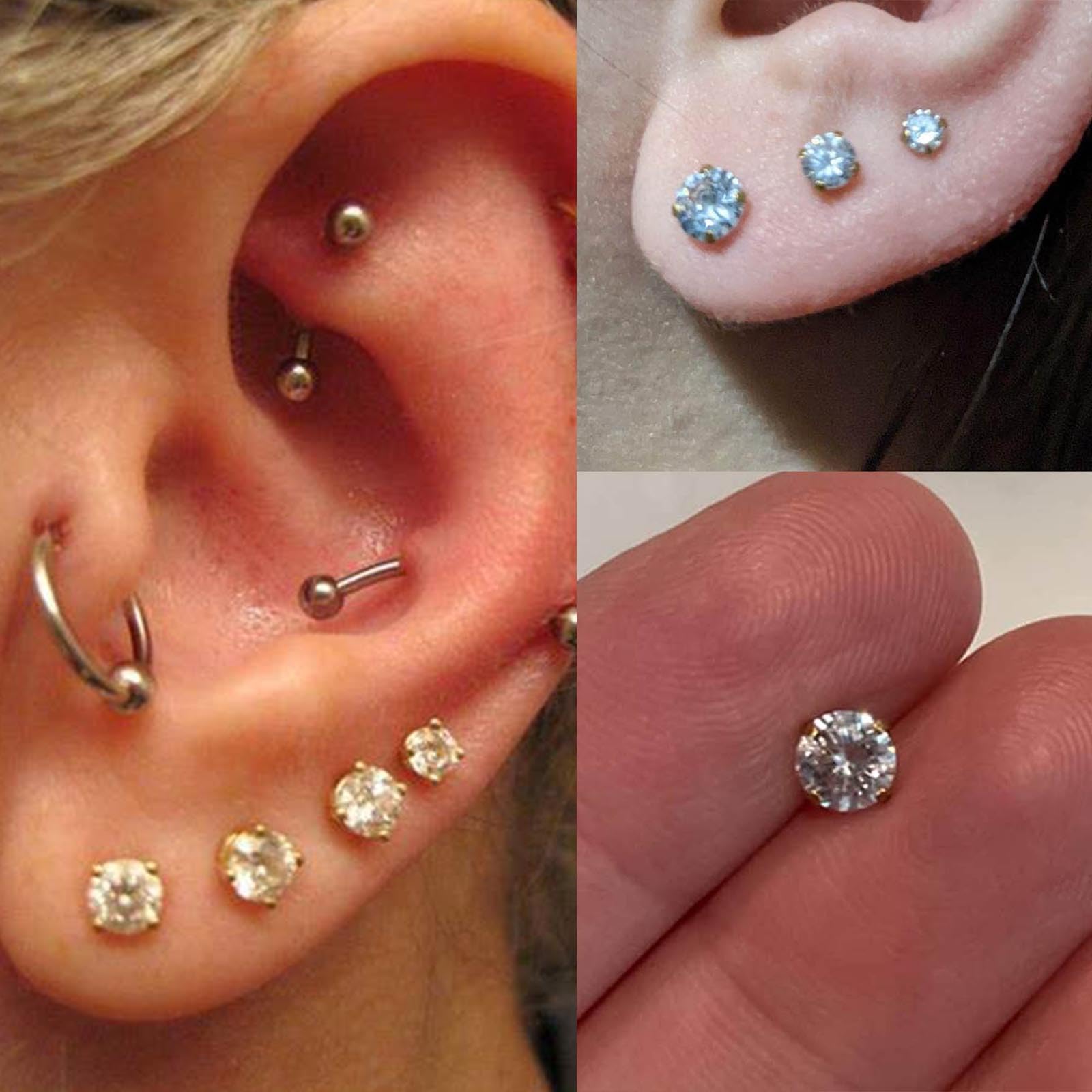 QWALIT Ear Piercing Gun Kit - Gold Self Piercing Earrings with Studs