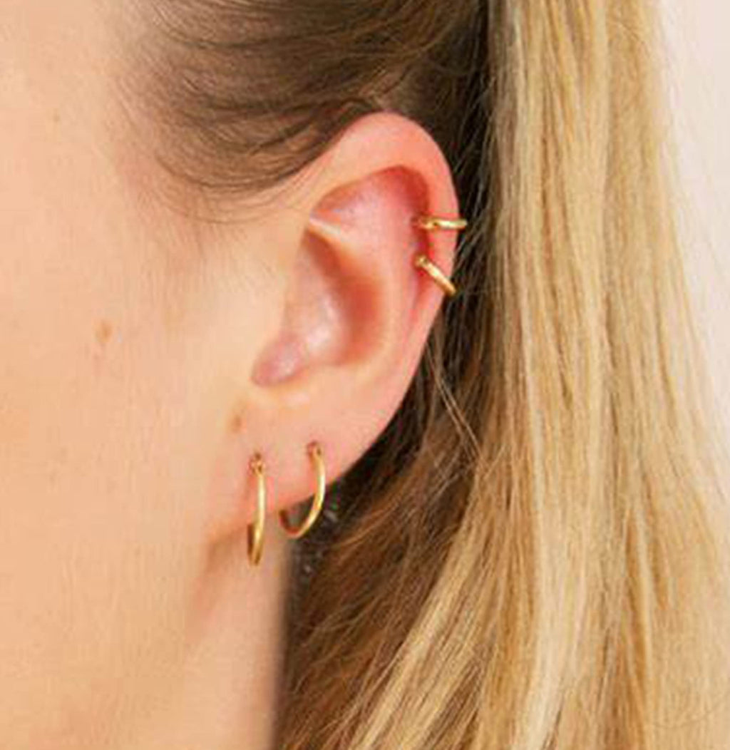 QWALIT Ear Piercing Gun Kit - Gold Self Piercing Earrings with Studs