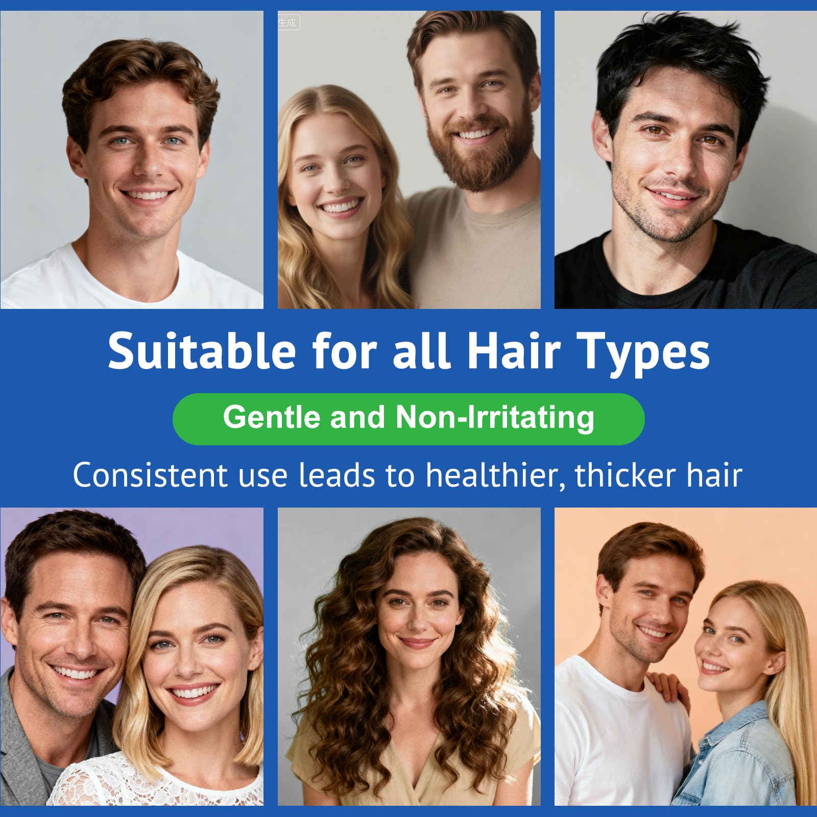 QYFJ 6 Pack 5% Minoxidil for Hair & Beard with Biotin — 8-Month Supply