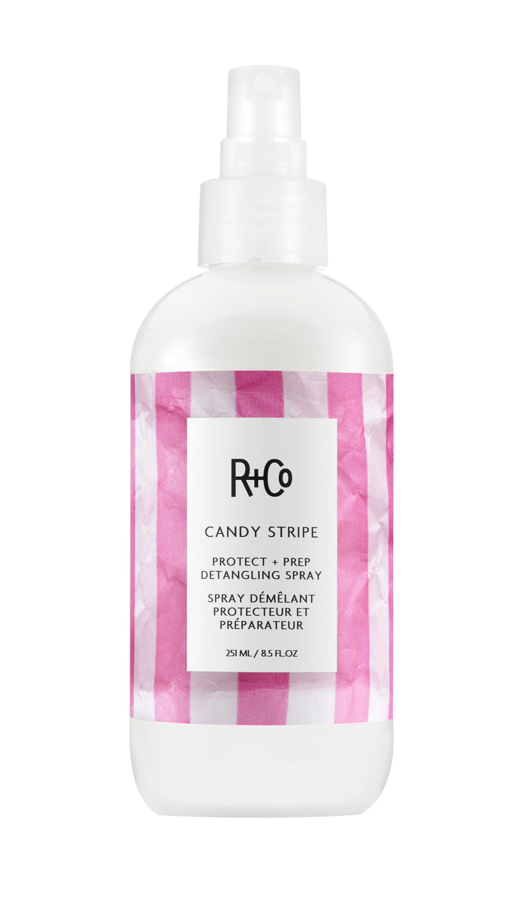 R+Co Candy Stripe Protect + Prep Detangling Spray – Lightweight Leave-In