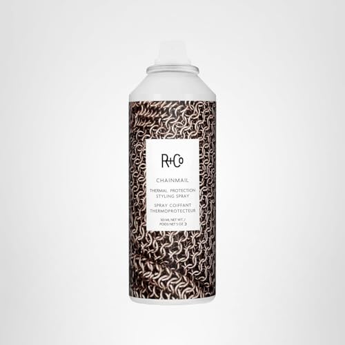 R+Co Chainmail Heat Protection Spray – 450°F Heat Shield, Flexible Hold, Silky Shine | Vegan + Cruelty-Free 5 oz