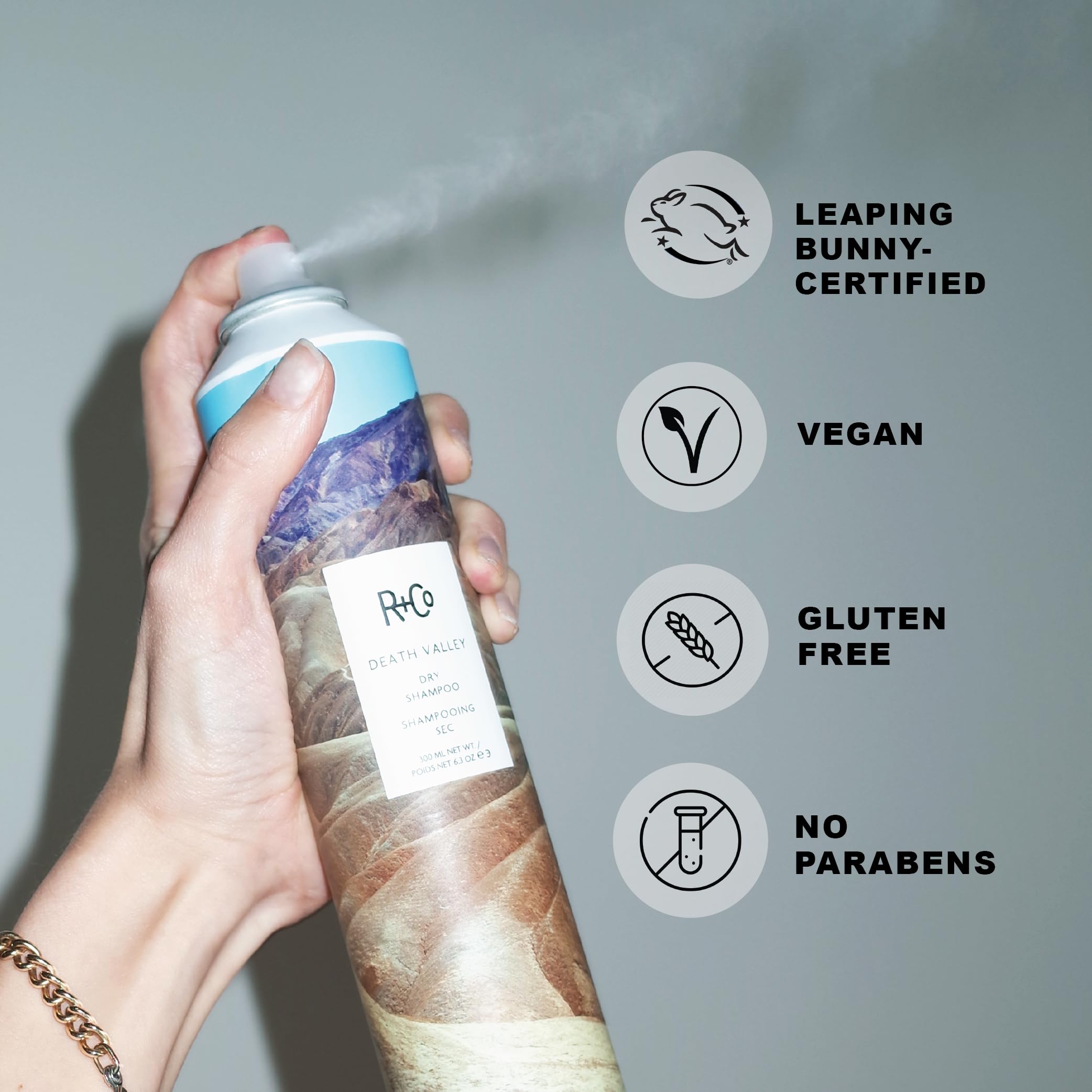 R+Co Death Valley Dry Shampoo Travel Size — TSA-Approved, Oil Control & Volume (2-Pack)