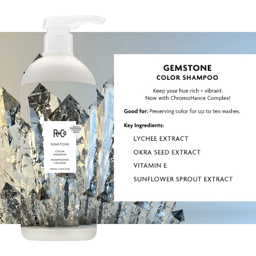 R+Co Gemstone Color Shampoo & Conditioner Set | Color Protection, Repair & Nourishment | Vegan + Cruelty-Free | 33.8oz (Pack of 2)