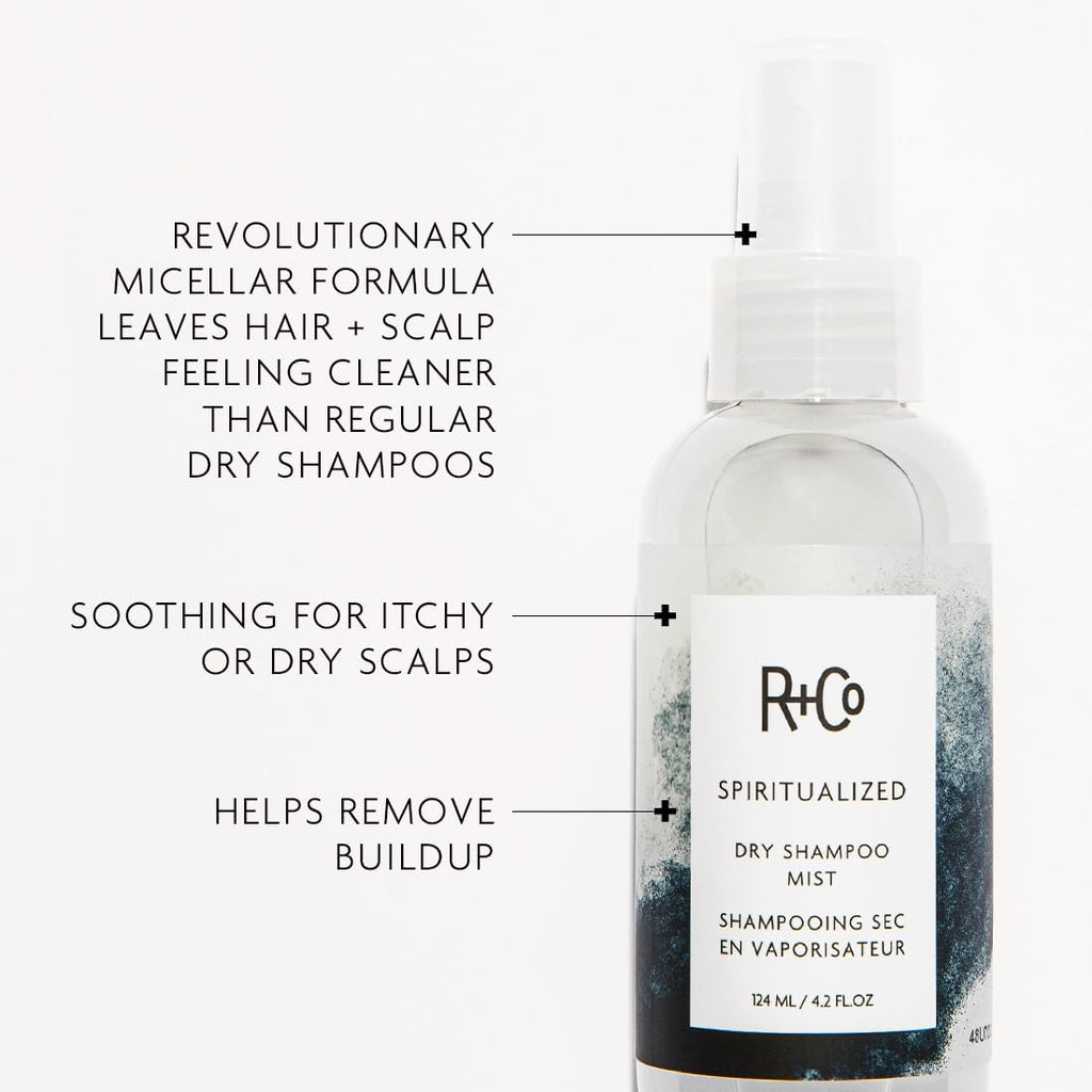 R+Co SPIRITUALIZED Dry Shampoo Mist – Micellar Cleanse for Hair & Scalp (4.2 oz) – Vegan & Cruelty-Free