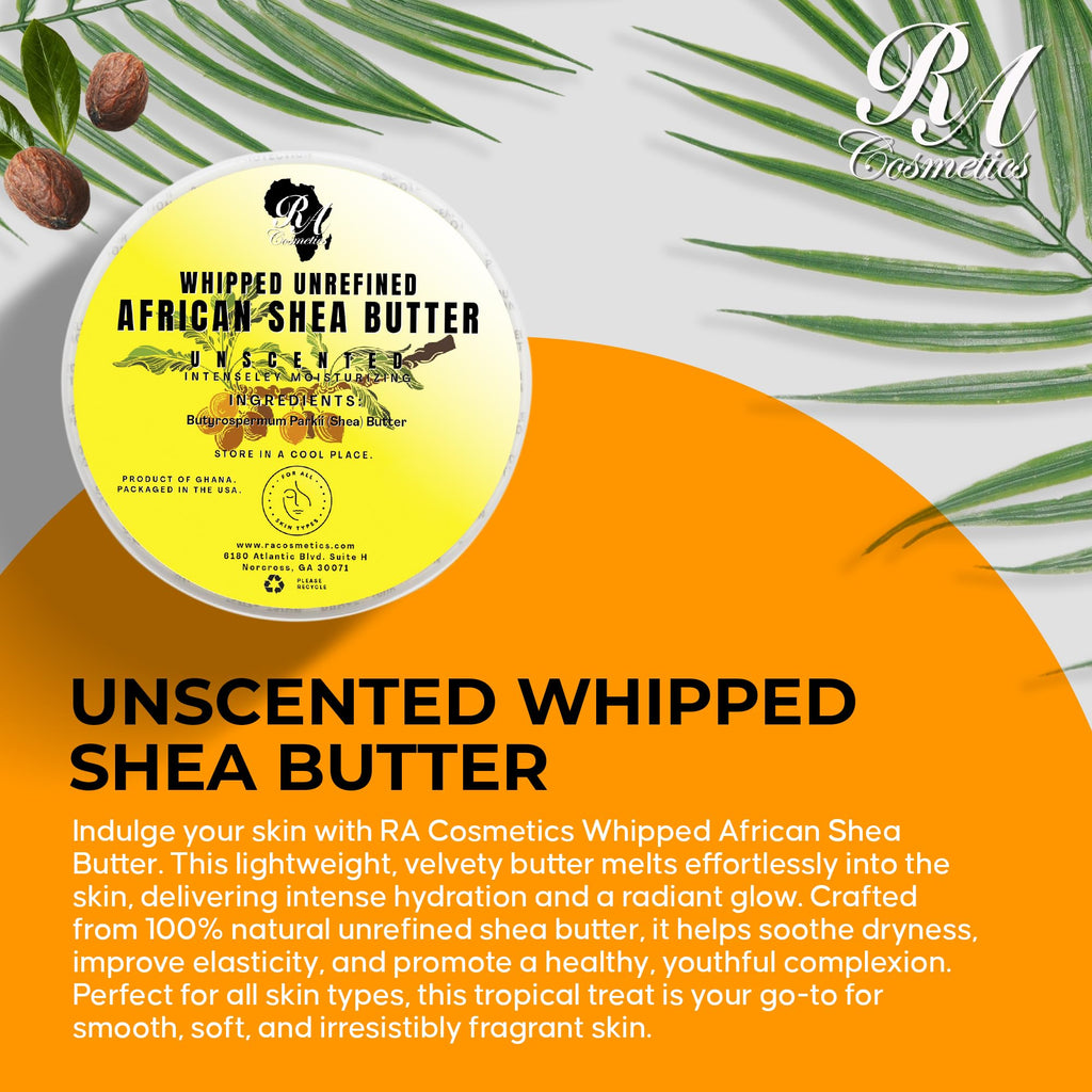 RA Cosmetics Pure Shea Butter, Unscented - 12oz | 100% Pure African Shea Butter for Skin, Hair & Lips