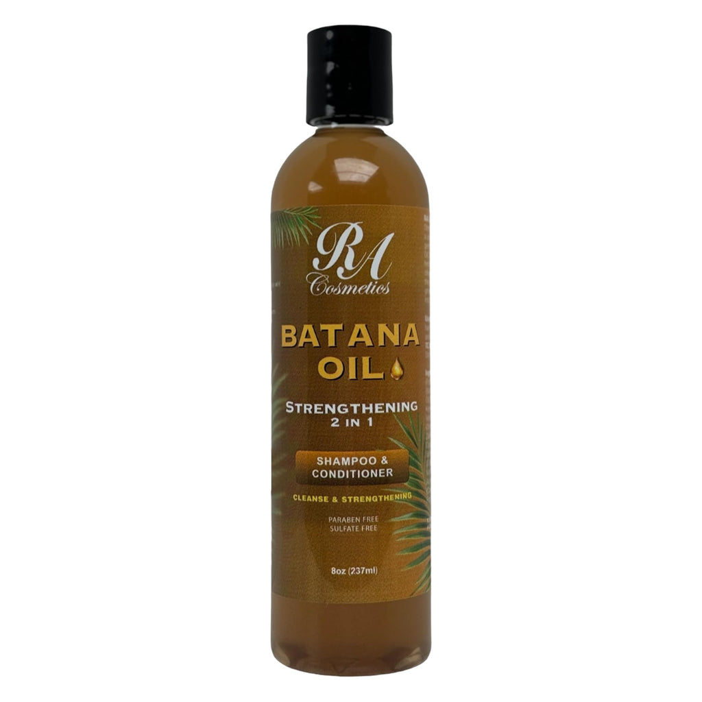 RA COSMETICS Batana Oil 2-in-1 Strengthening Shampoo & Conditioner – Hydrates, Strengthens, and Supports Hair Growth (8oz)