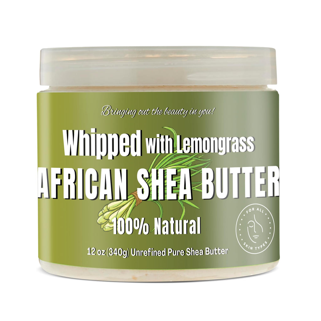 RA COSMETICS Whipped Shea Butter with Lemongrass – 100% Unrefined Ghana Sheabutter