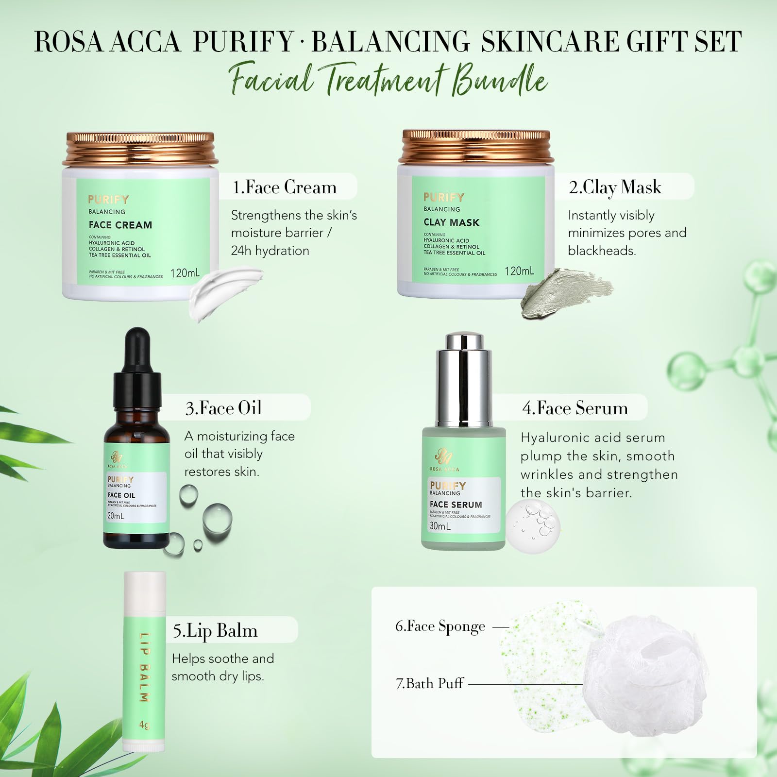 RA ROSA ACCA 30-Piece Skin Care Gift Set & Spa Kit