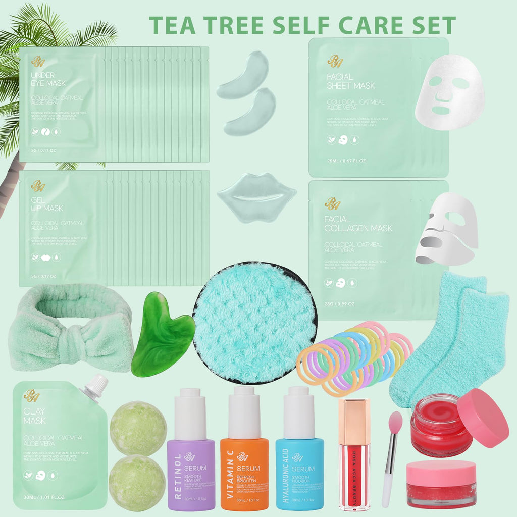 RA ROSA ACCA Valentines Day Gift Set – 55-Piece Tea Tree Skincare Kit