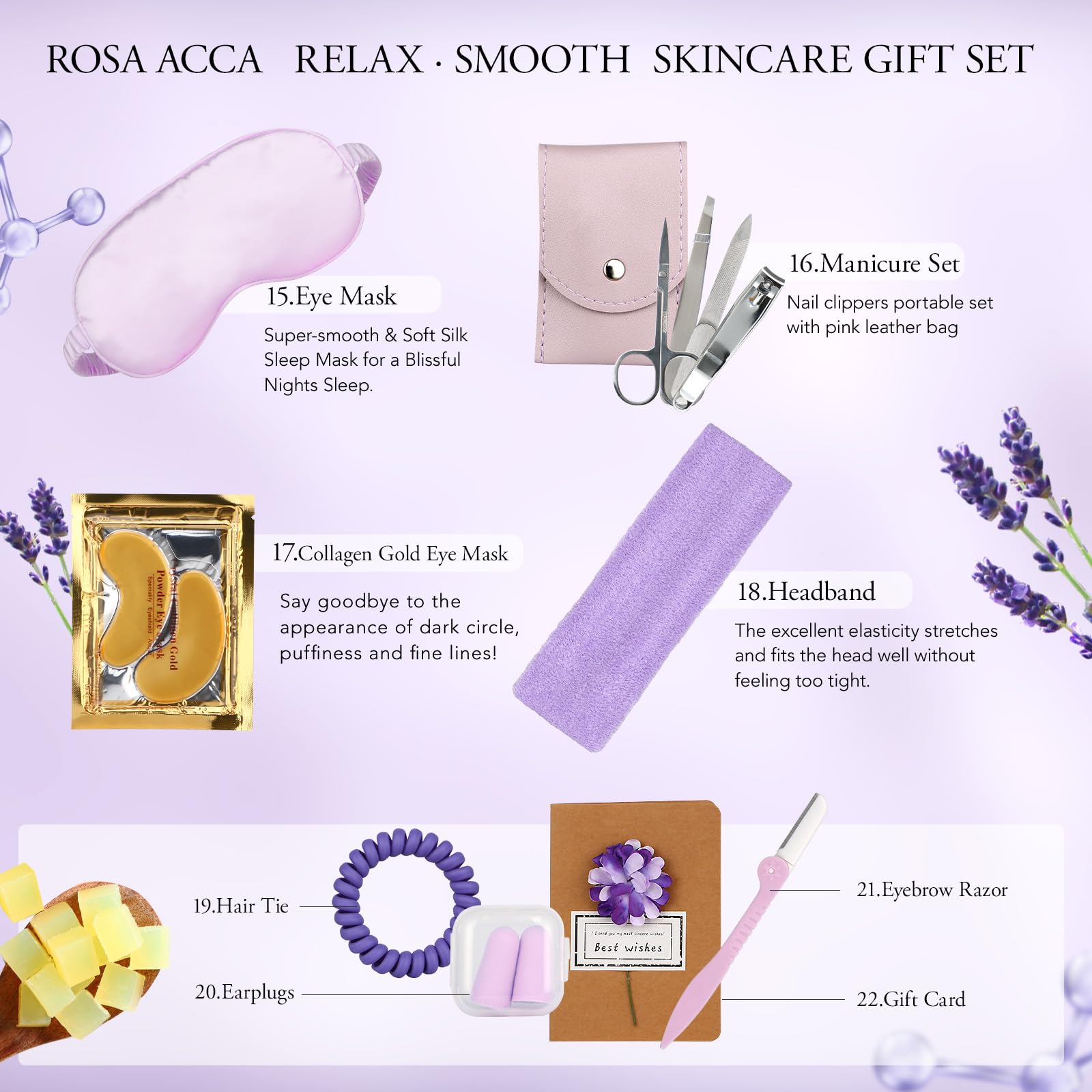 RA ROSA ACCA Valentines Day Gift Set – 30-Piece Skin Care & Bath Spa Collection
