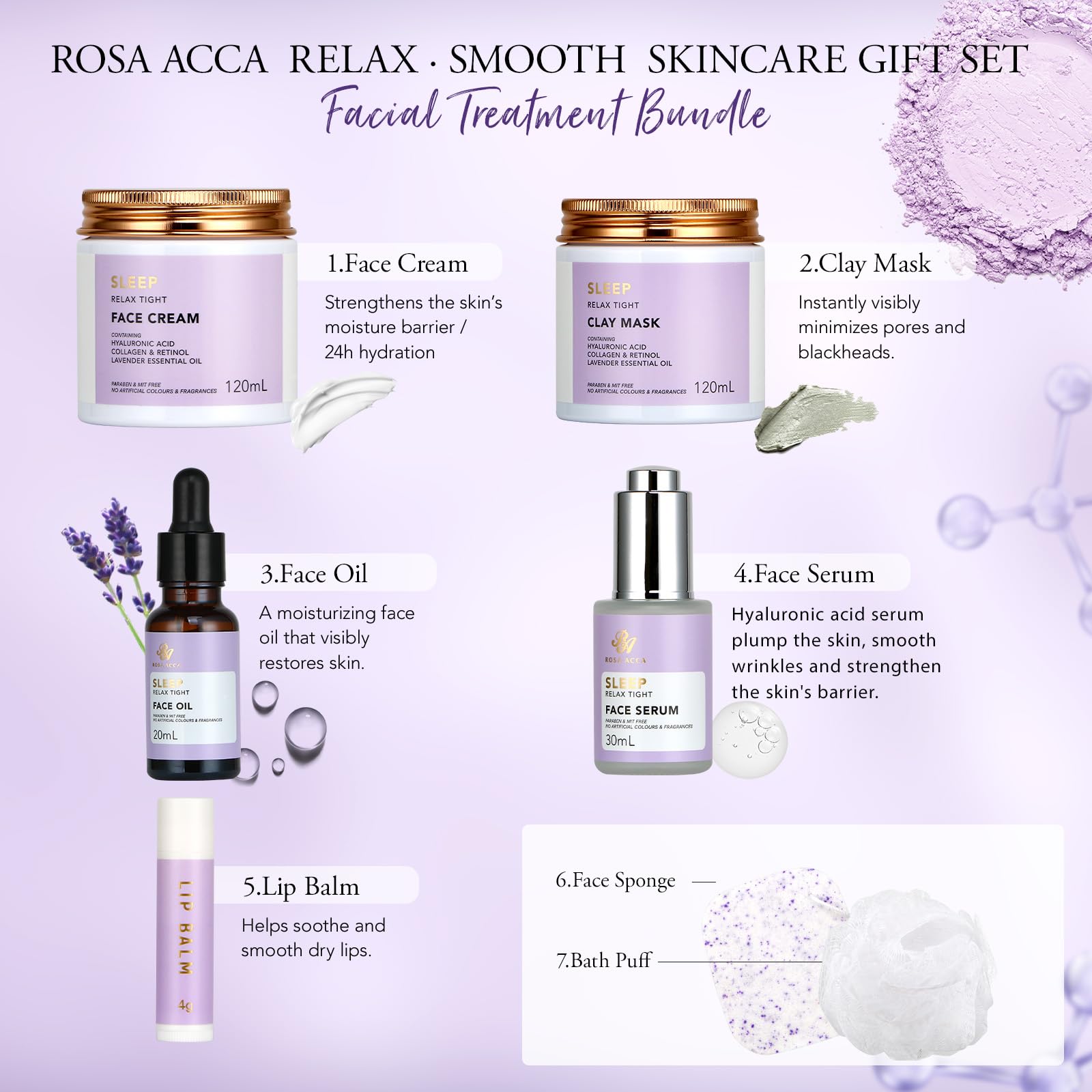 RA ROSA ACCA Valentines Day Gift Set – 30-Piece Skin Care & Bath Spa Collection