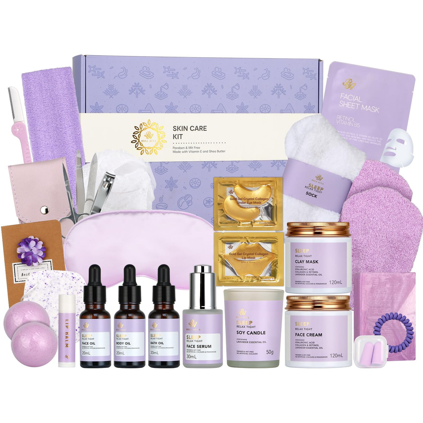 RA ROSA ACCA Valentines Day Gift Set – 30-Piece Skin Care & Bath Spa Collection